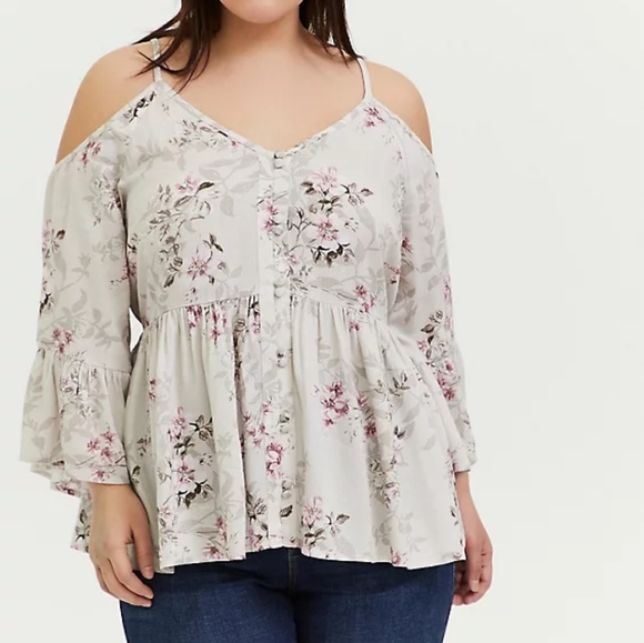 torrid Tops - Torrid cold shoulder babydoll top